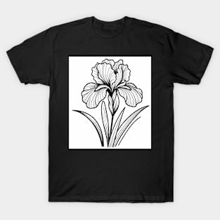 Black And White Iris Design T-Shirt